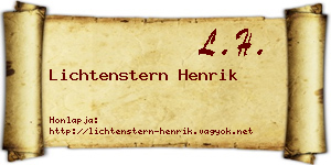 Lichtenstern Henrik névjegykártya